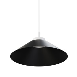 Lámpara de techo CARMEN. Metal cono negro y módulo blanco. LED 9W