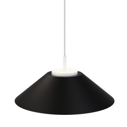 Lámpara de techo VALENTINA.Metal cono negro y módulo blanco.LED 18W