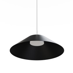 Lámpara de techo VALENTINA.Metal cono negro y módulo blanco.LED 18W