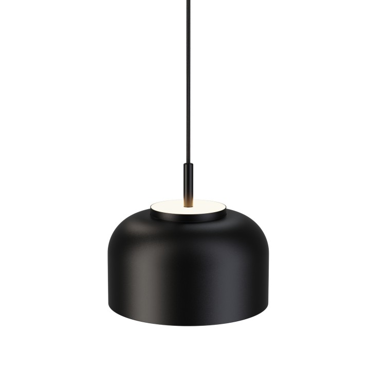 Lámpara de techo VALENTINA.Metal acampanado negro y módulo negro. 18W