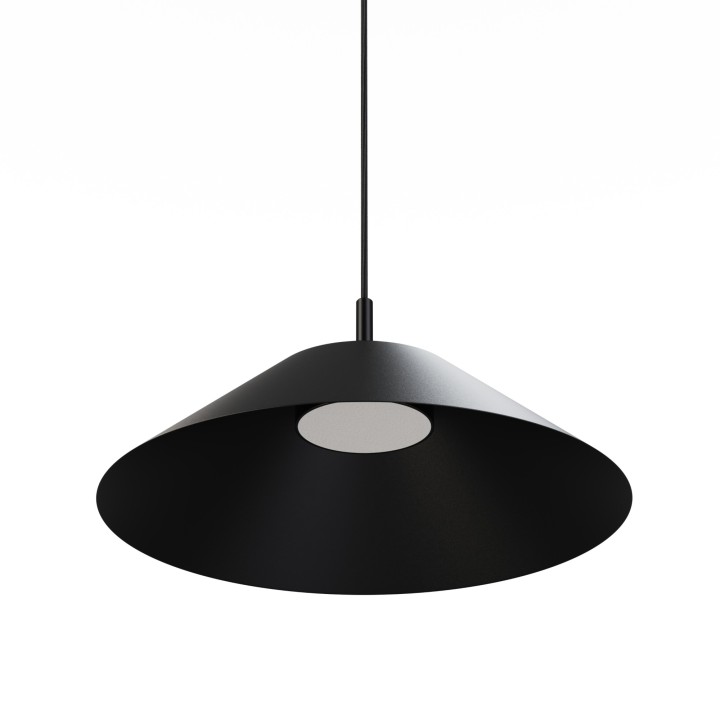 Lámpara de techo VALENTINA.Metal cono negro y módulo negro.LED 18W