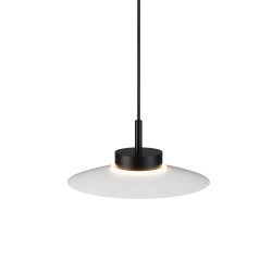 Lámpara de techo CARMEN. Metal plano S blanco y módulo negro. LED 9W