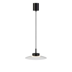 Lámpara de techo CARMEN. Metal plano S blanco y módulo negro. LED 9W