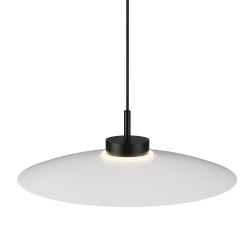 Lámpara de techo CARMEN. Metal plano acabado blanco y módulo negro. 9W