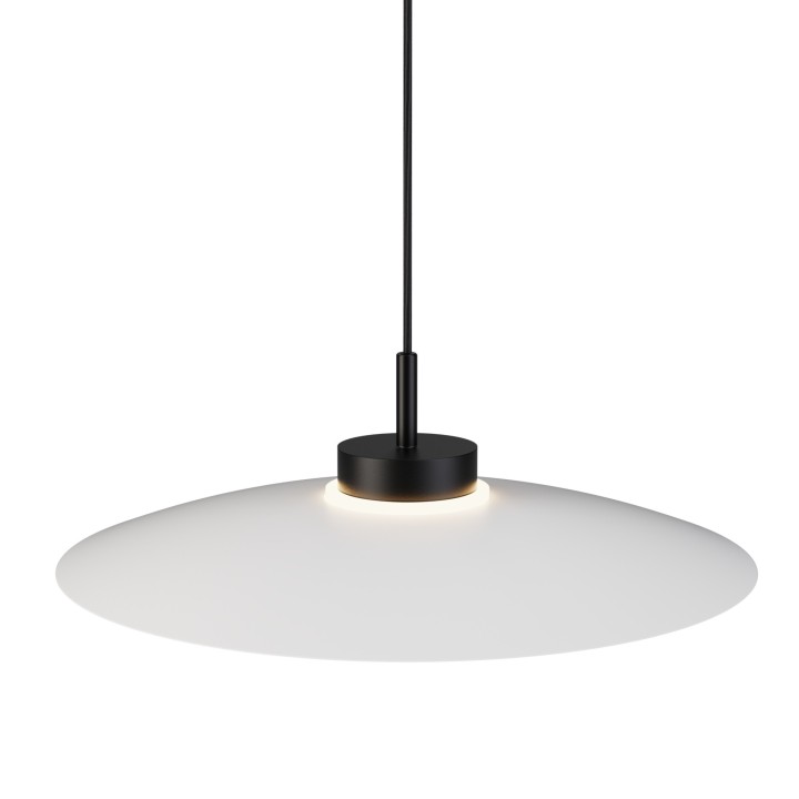 Lámpara de techo CARMEN. Metal plano acabado blanco y módulo negro. 9W