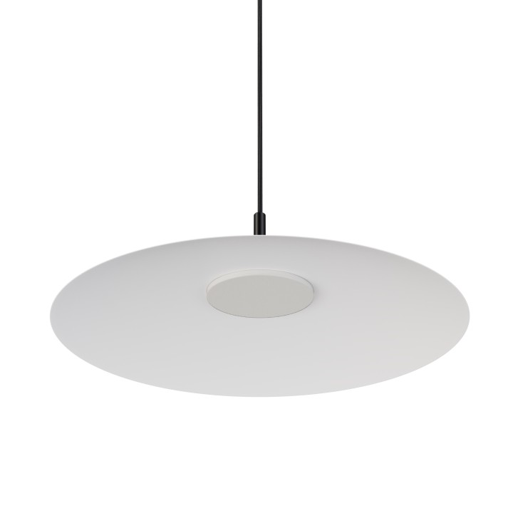 Lámpara de techo CARMEN. Metal plano acabado blanco y módulo negro. 9W