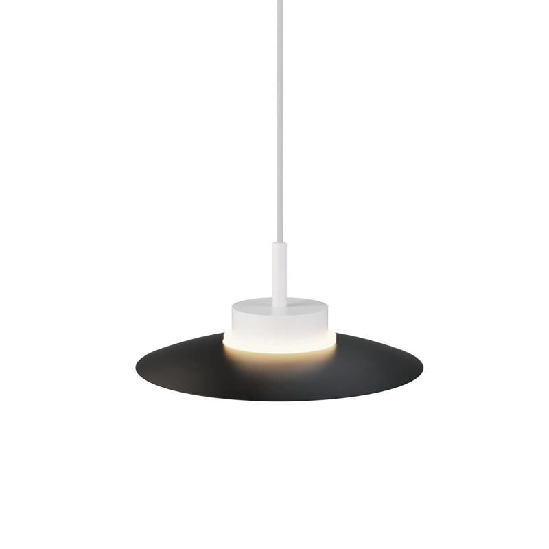 Lámpara de techo CARMEN. Metal plano S negro y módulo blanco. LED 9W