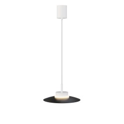 Lámpara de techo CARMEN. Metal plano S negro y módulo blanco. LED 9W