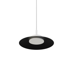 Lámpara de techo CARMEN. Metal plano S negro y módulo blanco. LED 9W