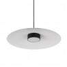 Lámpara de techo VALENTINA.Metal plano blanco y módulo negro.LED 18W