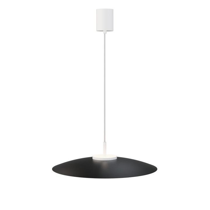 Lámpara de techo VALENTINA.Metal plano negro y módulo blanco.LED 18W