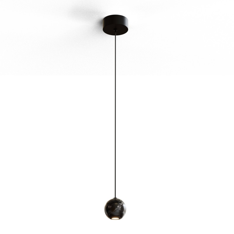 Lámpara de techoVITA.Bola de mármol negro. 5W 2700k.7x7x6.2cm | Sulion