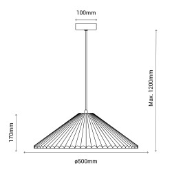Lámpara de techo ELENA.Pantalla yeso color arcilla Ø 50cm.1xE27|Sulion