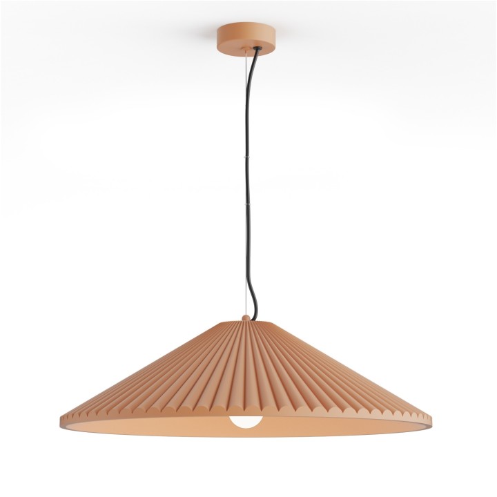 Lámpara de techo ELENA.Pantalla yeso color arcilla Ø 60cm.1xE27|Sulion