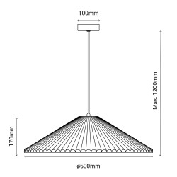 Lámpara de techo ELENA.Pantalla yeso color arcilla Ø 60cm.1xE27|Sulion
