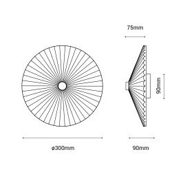 Aplique ELENA. Yeso de color arcilla. LED 9W 2700k.  Ø 30cm|Sulion