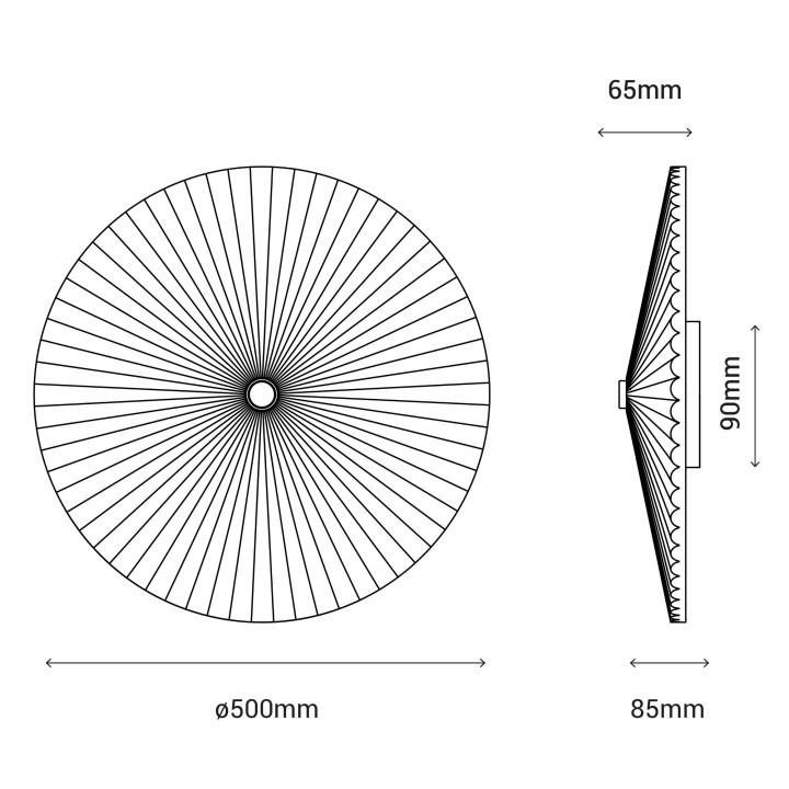 Aplique ELENA.Yeso de color arcilla. LED 12W 2700k. Ø 50cm|Sulion