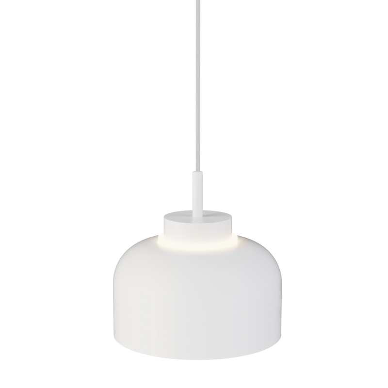 Lámpara de techo CARMEN. Metal acampanado blanco y módulo blanco. 9W