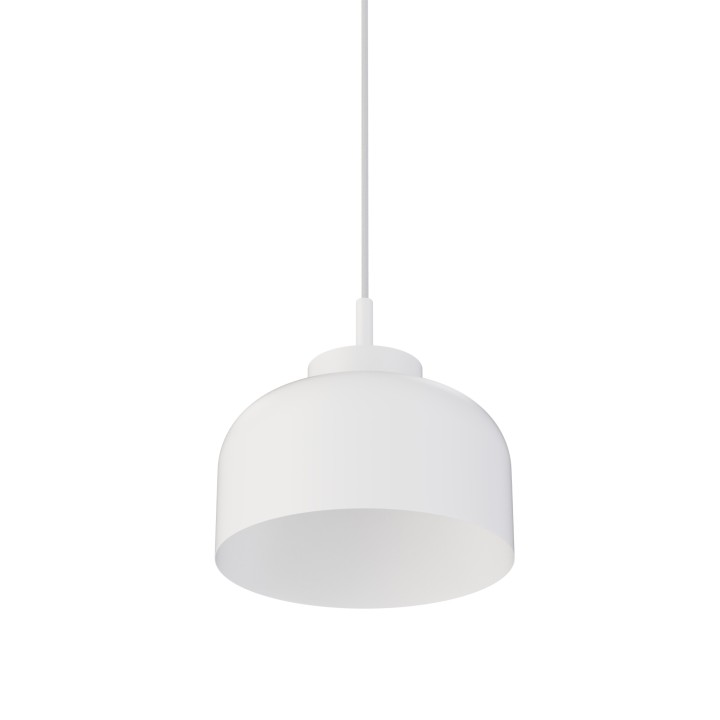 Lámpara de techo CARMEN. Metal acampanado blanco y módulo blanco. 9W