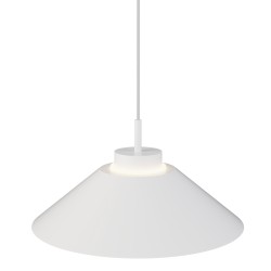 Lámpara de techo CARMEN. Metal cono blanco y módulo blanco. LED 9W