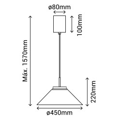 Lámpara de techo CARMEN. Metal cono blanco y módulo blanco. LED 9W