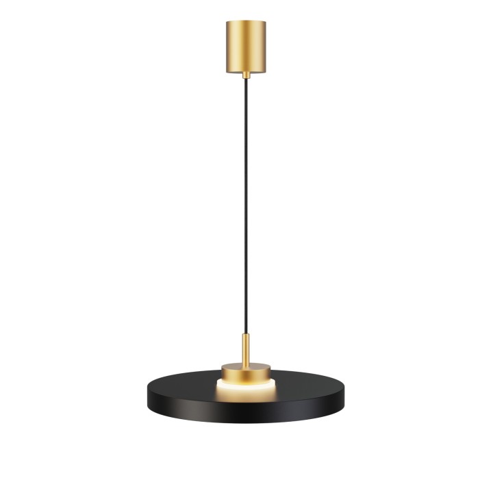 Lámpara de techo CARMEN. Metal acabado negro y módulo latón . LED 9W