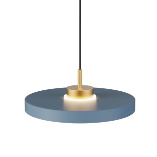 Lámpara de techo CARMEN. Metal acabado azul y módulo latón. LED 9W