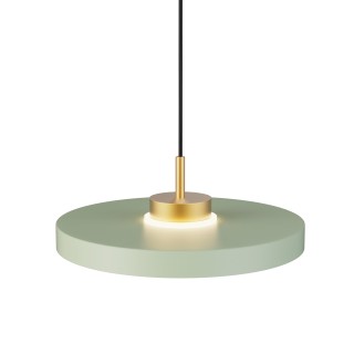 Lámpara de techo CARMEN. Metal acabado verde y módulo latón. LED 9W