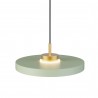 Lámpara de techo CARMEN. Metal acabado verde y módulo latón. LED 9W