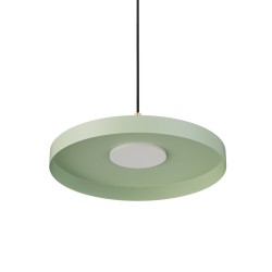 Lámpara de techo CARMEN. Metal acabado verde y módulo latón. LED 9W