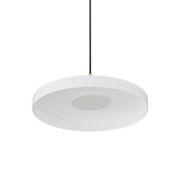 Lámpara de techo CARMEN. Metal acabado blanco y módulo latón. LED 9W