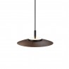 Lámpara de techo VALENTINA.Metal plano S madera y módulo negro.LED 18W