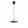 Lámpara de techo VALENTINA.Metal plano S madera y módulo negro.LED 18W