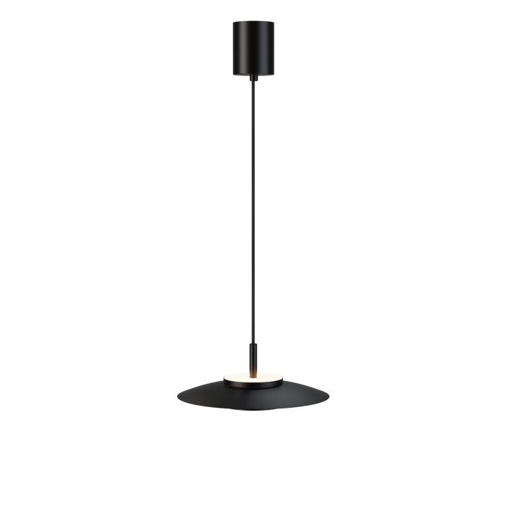 Lámpara de techo VALENTINA.Metal plano S negro y módulo negro. LED 18W