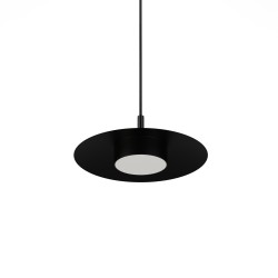 Lámpara de techo VALENTINA.Metal plano S negro y módulo negro. LED 18W