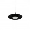 Lámpara de techo VALENTINA.Metal plano S negro y módulo negro. LED 18W