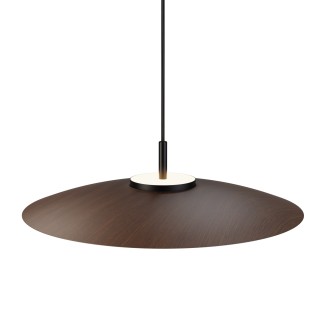 Lámpara de techo VALENTINA.Metal plano madera y módulo negro.LED 18W
