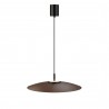 Lámpara de techo VALENTINA.Metal plano madera y módulo negro.LED 18W