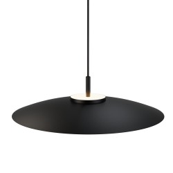 Lámpara de techo VALENTINA.Metal plano negro y módulo negro. LED 18W