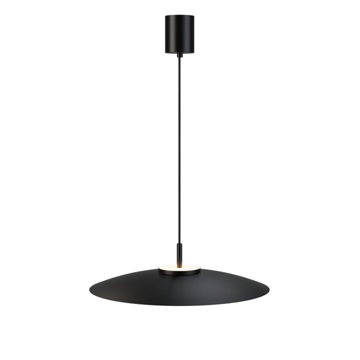Lámpara de techo VALENTINA.Metal plano negro y módulo negro. LED 18W