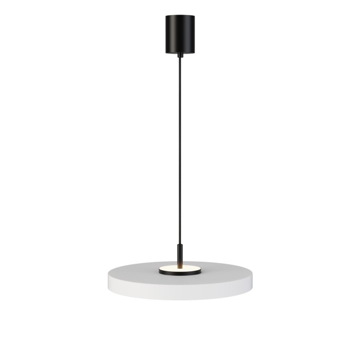 Lámpara de techo VALENTINA.Metal acabado blanco y módulo negro.LED 18W