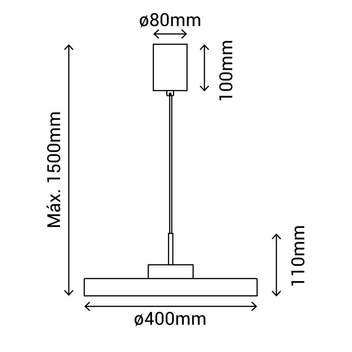 Lámpara de techo VALENTINA.Metal acabado blanco y módulo negro.LED 18W