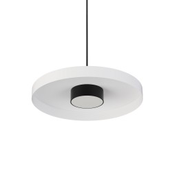 Lámpara de techo VALENTINA.Metal acabado blanco y módulo negro.LED 18W