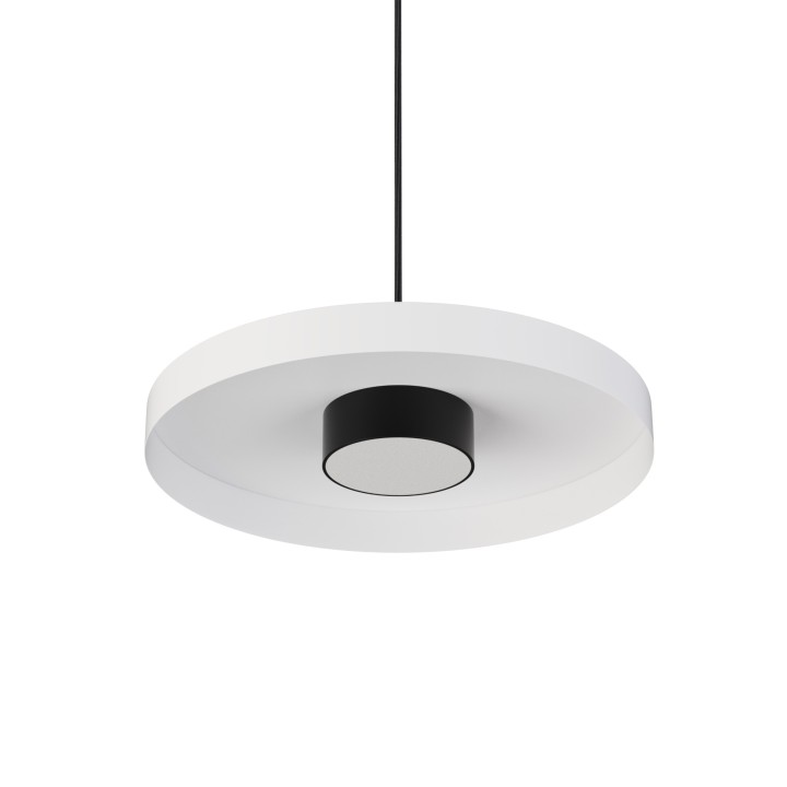 Lámpara de techo VALENTINA.Metal acabado blanco y módulo negro.LED 18W