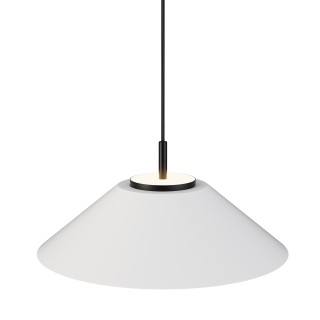 Lámpara de techo VALENTINA.Metal cono blanco y módulo negro.LED 18W