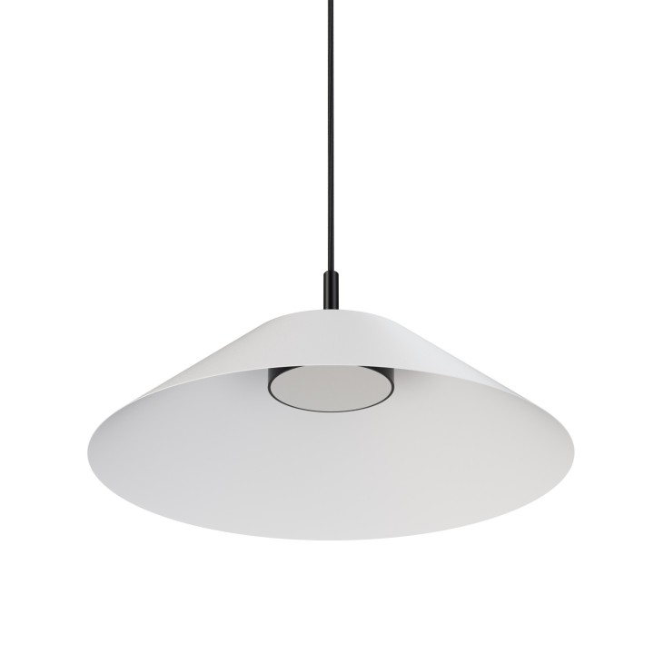Lámpara de techo VALENTINA.Metal cono blanco y módulo negro.LED 18W