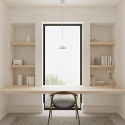 Lámpara de techo VALENTINA.Metal plano S blanco y módulo blanco.LED18W