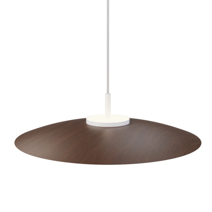 Lámpara de techo VALENTINA.Metal plano madera y módulo blanco.LED18W