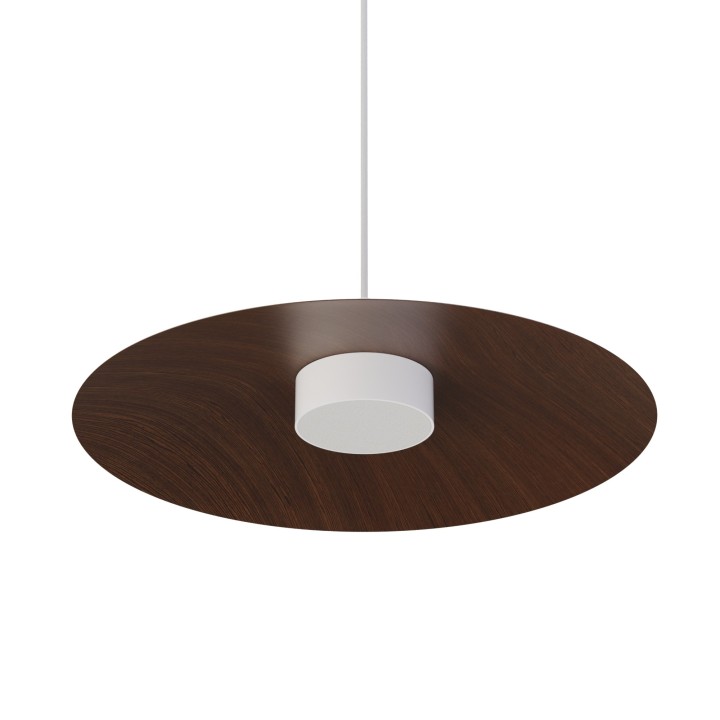 Lámpara de techo VALENTINA.Metal plano madera y módulo blanco.LED18W