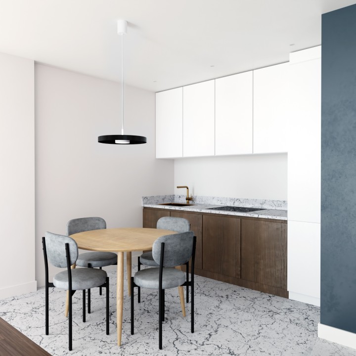 Lámpara de techo VALENTINA.Metal acabado negro y módulo blanco.LED 18W